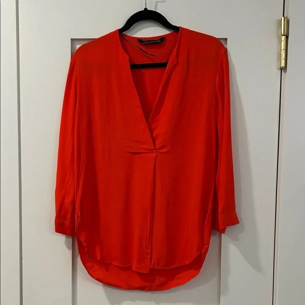 Zara Bright Red Blouse, Size XS